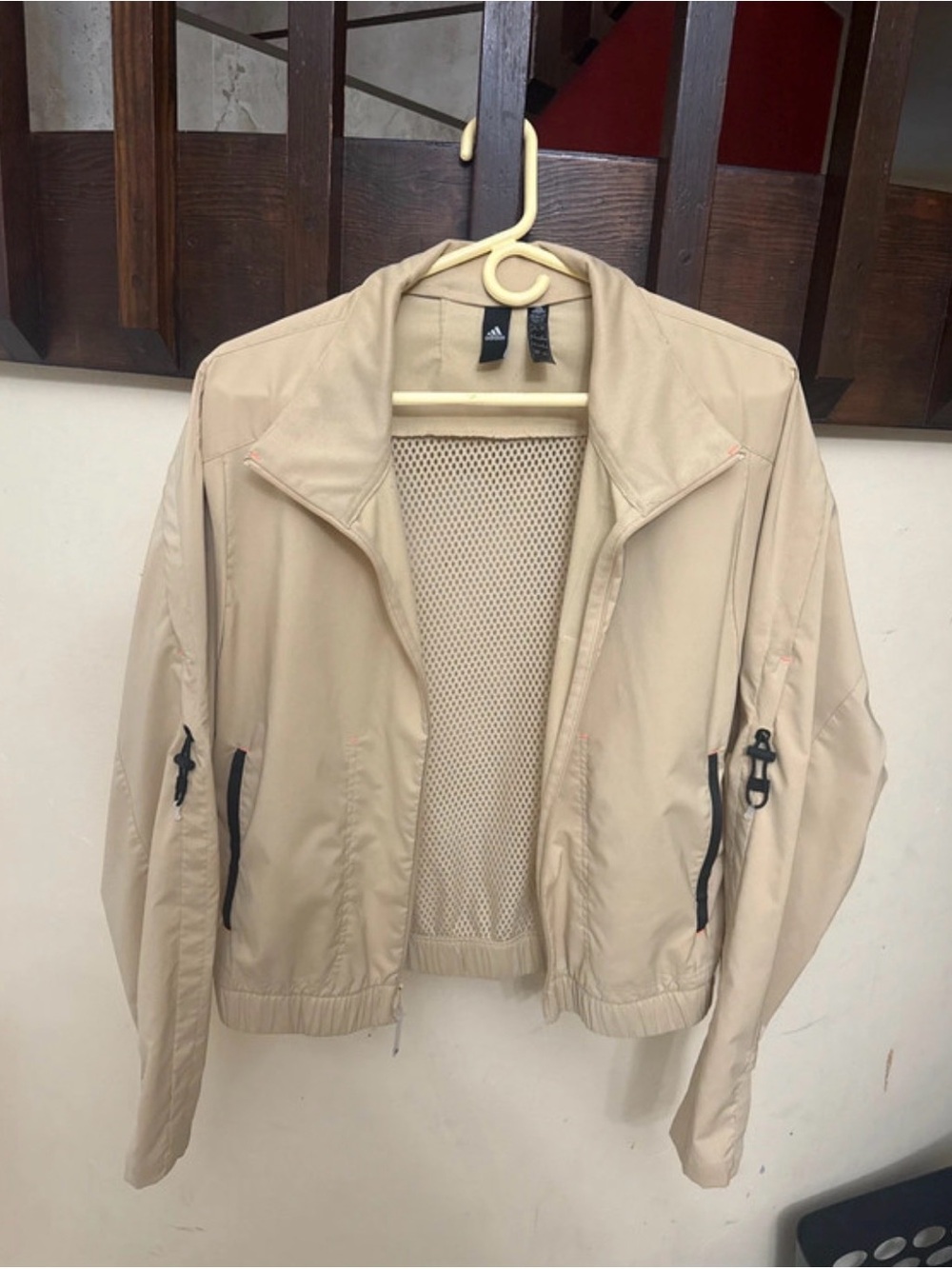 Adidas Lightweight Windbreaker Beige 
Jacket Size M